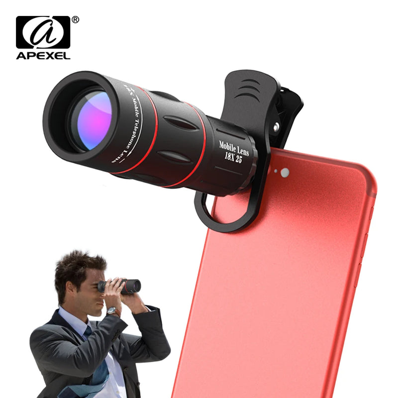 Lente Óptica APEXEL para Celular - Monocular Zoom HD