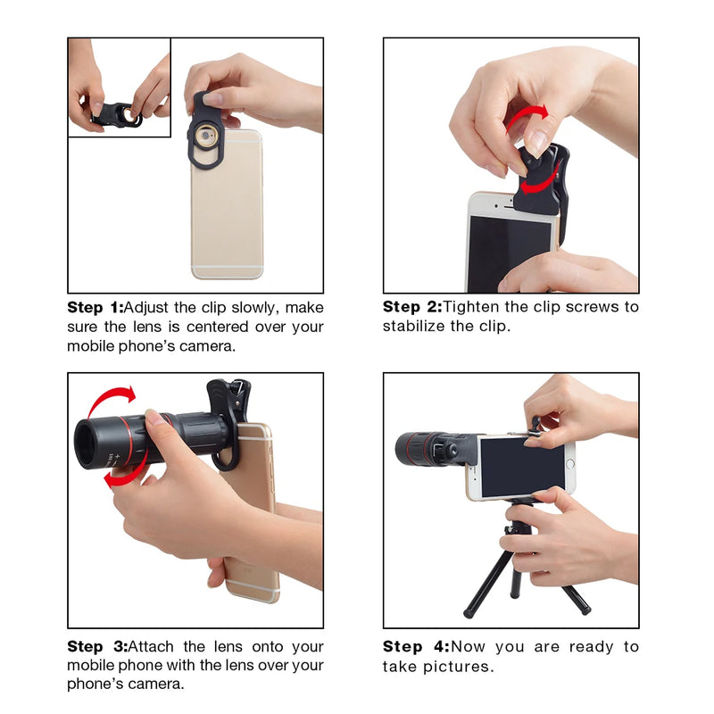 Lente Óptica APEXEL para Celular - Monocular Zoom HD