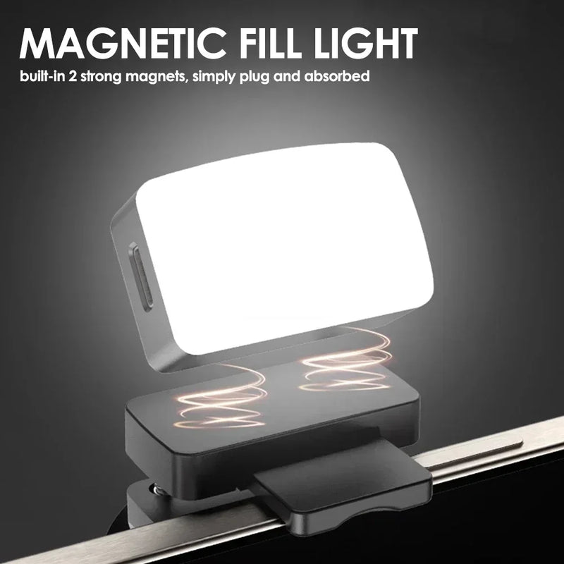 Mini luz de preenchimento LED recarregável para fotografia