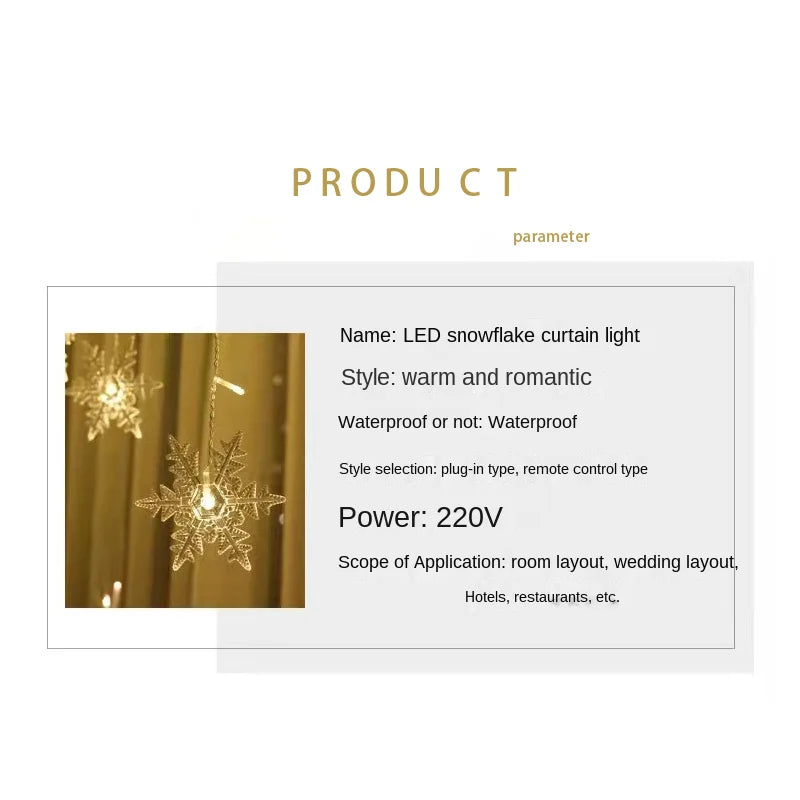 Luzes de Cortina LED 3,2M, para Festas de Natal