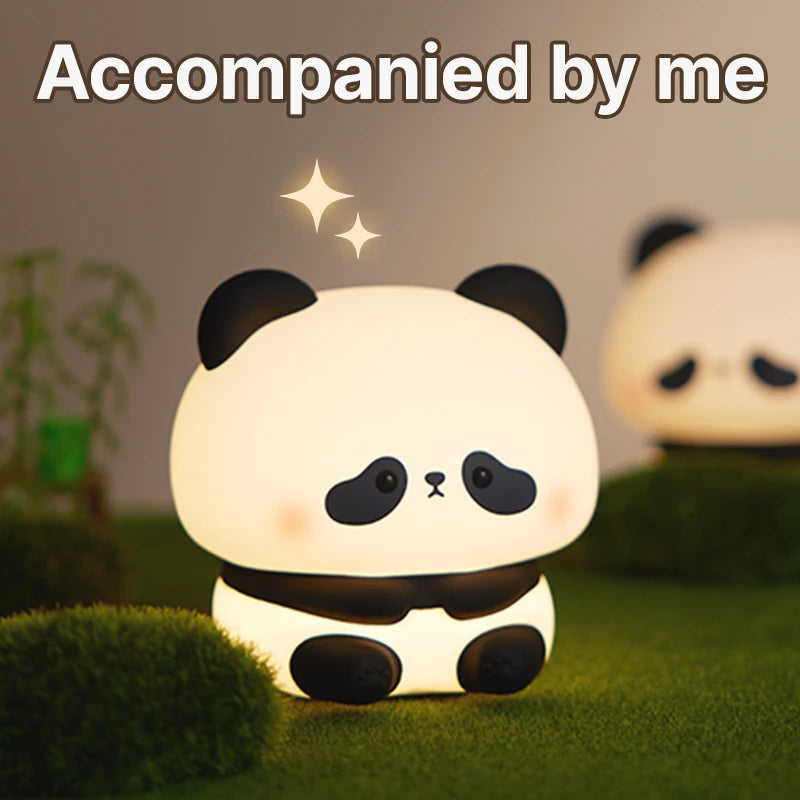 Luz noturna LED Panda de silicone recarregável