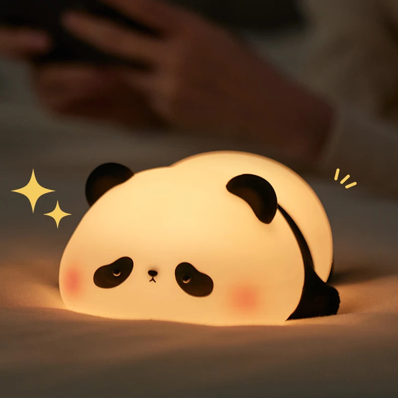 Luz noturna LED Panda de silicone recarregável