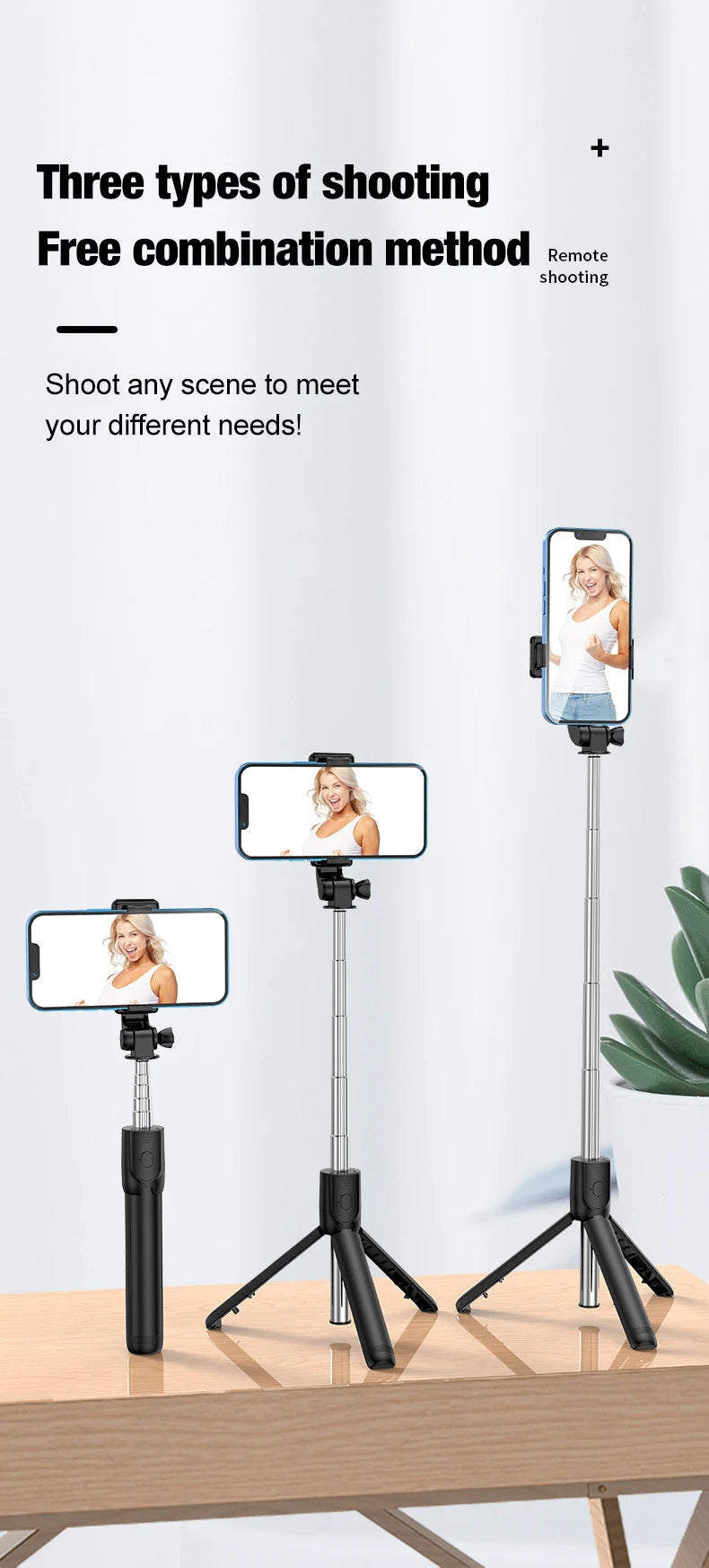 Tripé Selfie Stick com Bluetooth