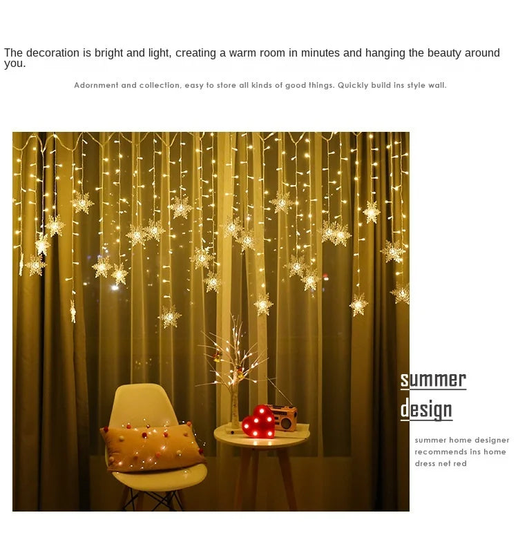 Luzes de Cortina LED 3,2M, para Festas de Natal