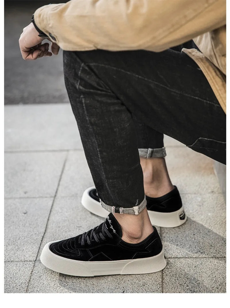 Versão coreana de couro masculino sapatos casuais masculinos (leves, respiráveis e duráveis)