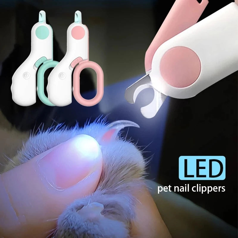 Cortador de unhas para animais de estimação com luz LED