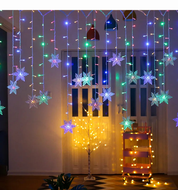 Luzes de Cortina LED 3,2M, para Festas de Natal