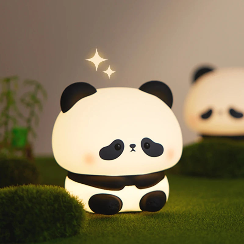 Luz noturna LED Panda de silicone recarregável