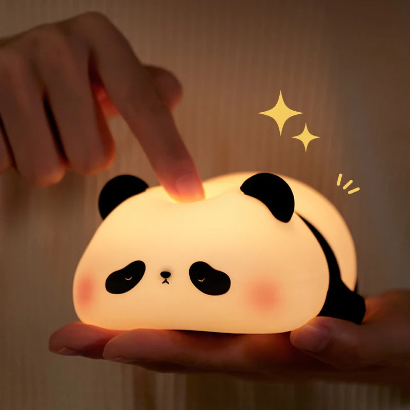 Luz noturna LED Panda de silicone recarregável