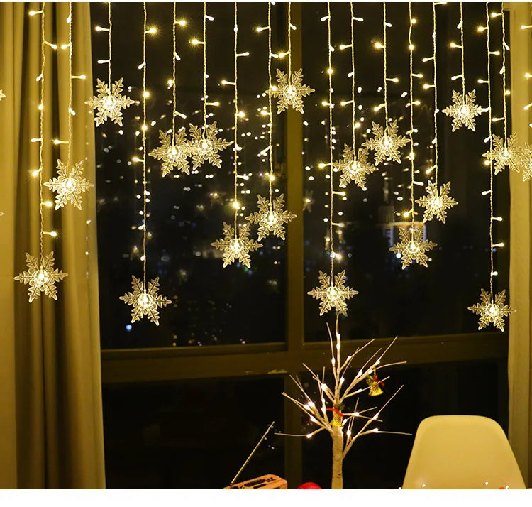 Luzes de Cortina LED 3,2M, para Festas de Natal