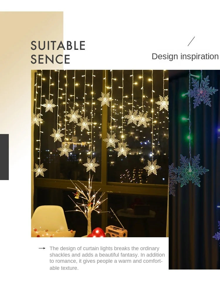 Luzes de Cortina LED 3,2M, para Festas de Natal