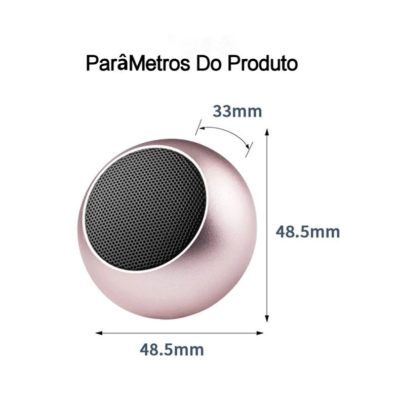 Mini Caixa De Som M3, Metal Bluetooth Amplificada de 3W Potente